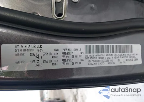 2015 Dodge Journey American Value Pkg z USA, uszkodzony, nr VIN 3C4PDCAB1FT736199